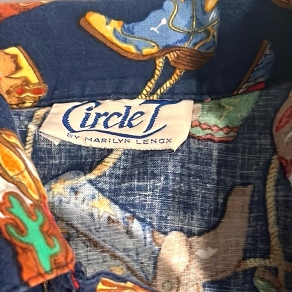 VTG Circle T,Cowboys Chic Button-Front Top, So Unique!Excellent Condition,Size S - Picture 5 of 11
